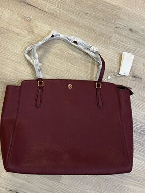 Tory Burch Claret Top Zip Tote